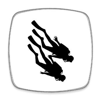 couple love couples 2 friends team diver club - Square fridge magnet - white - Front