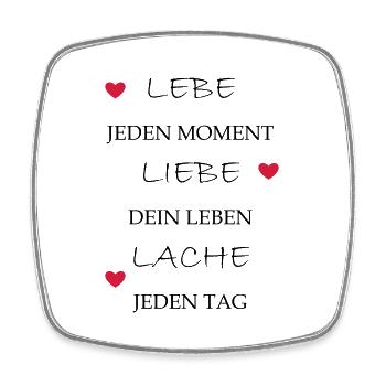 lebe liebe lache - Viereckiger Kühlschrankmagnet - Weiß - Vorne