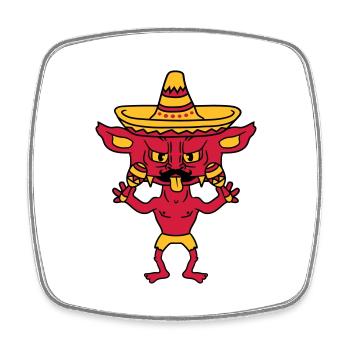 mustache schnurrbart mexikaner hut sombrero südame - Viereckiger Kühlschrankmagnet - Weiß - Vorne