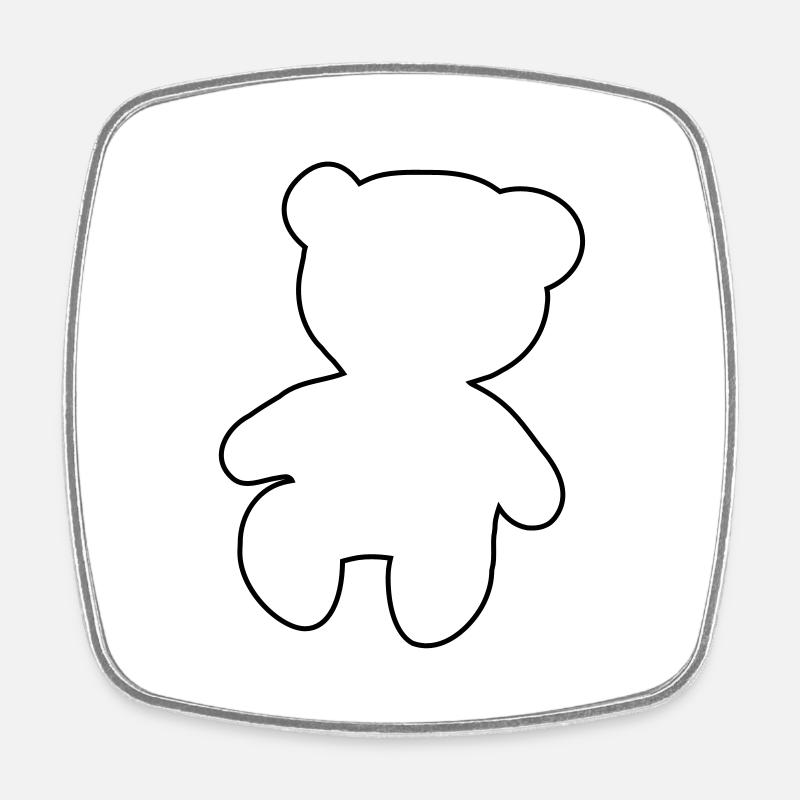 nounours - Magnet carré - blanc