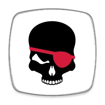 Skull - Square fridge magnet - white - Front
