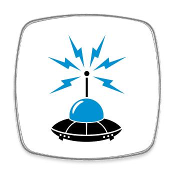 Ufo - Viereckiger Kühlschrankmagnet - Weiß - Vorne