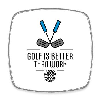 Golf - Viereckiger Kühlschrankmagnet - Weiß - Vorne