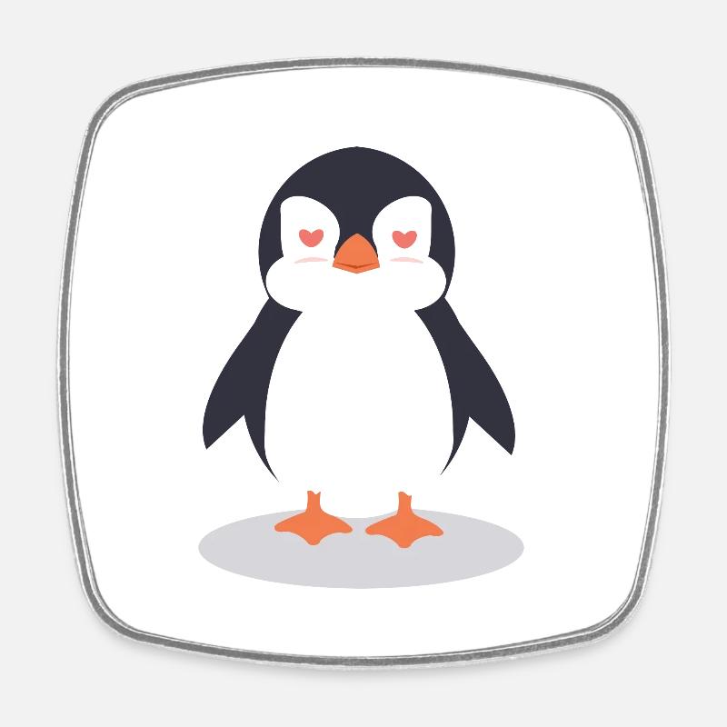 Penguin - Square fridge magnet - white
