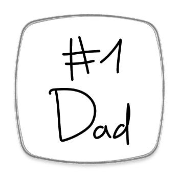 #1 Dad - Bester Vater - Viereckiger Kühlschrankmagnet - Weiß - Vorne