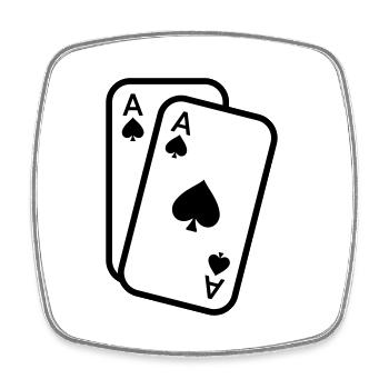 Cartes as de pique cartes à jouer poker - Magnet carré - blanc - Devant