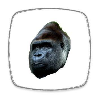 Gorilla cool simple - Square fridge magnet - white - Front
