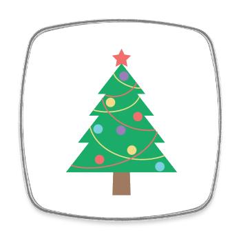 Christmas tree - Square fridge magnet - white - Front