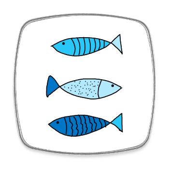 Fische,Meer,Strand,angeln,Geschenk,lustig,cool, - Viereckiger Kühlschrankmagnet - Weiß - Vorne
