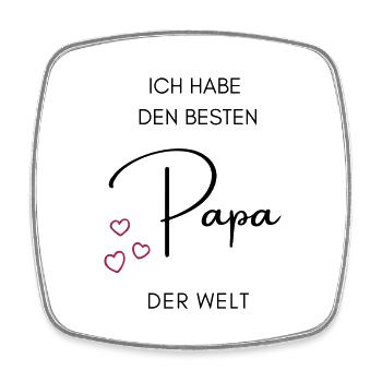 Ich habe den besten Papa der Welt - Schriftzug - Viereckiger Kühlschrankmagnet - Weiß - Vorne