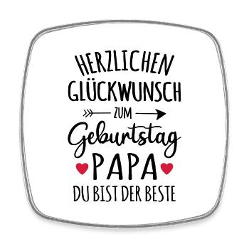 Bester Vater Papa Geburtstag Baby Kind Sohn Outfit - Viereckiger Kühlschrankmagnet - Weiß - Vorne