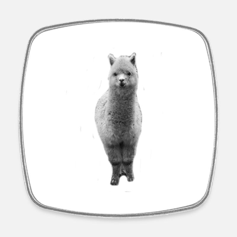 alpaca | Alpacas - Square fridge magnet - white