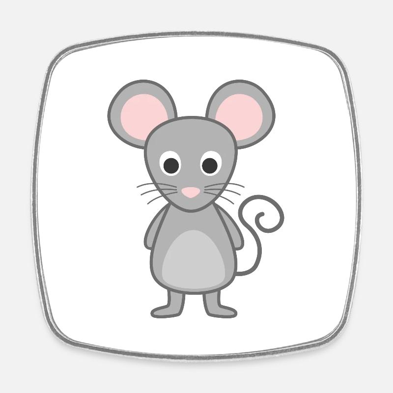 Maus - Viereckiger Kühlschrankmagnet - Weiß