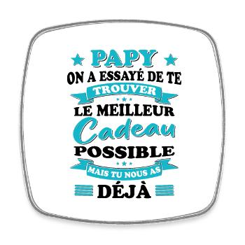 Papy Grand père Fête Des Pères Cadeau Anniversaire - Magnet carré - blanc - Devant