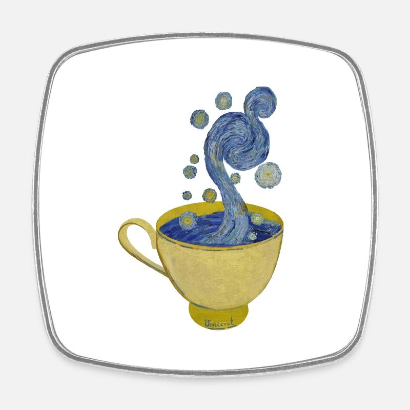 Starry Coffee, Starry Night - Vincent - Viereckiger Kühlschrankmagnet - Weiß