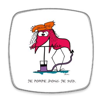 Je pompe donc je suis... - Magnet carré - blanc - Devant