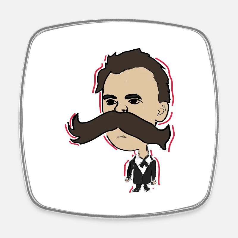 Nietzsche - Magnet carré - blanc
