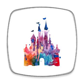 Aquarell Princess Castle - Viereckiger Kühlschrankmagnet - Weiß - Vorne