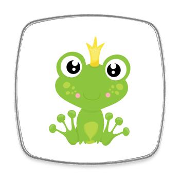 Roi grenouille - Magnet carré - blanc - Devant