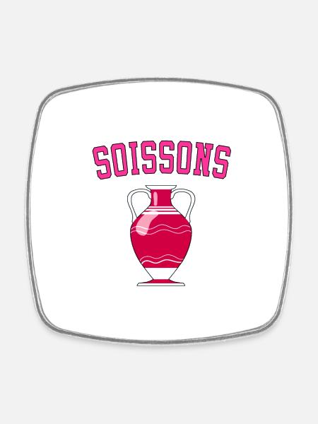 Soissons vase - pink - - Magnet carré - blanc