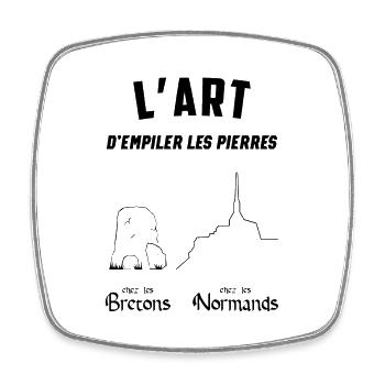 L'art d empiler les pierres - Magnet carré - blanc - Devant