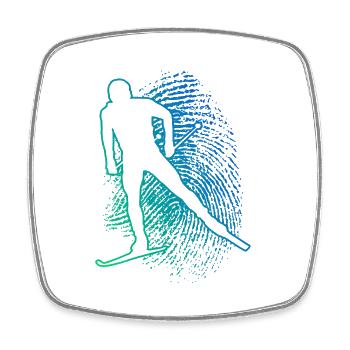 Damen Langlauf Klassisch Herren Langlauf Skating - Viereckiger Kühlschrankmagnet - Weiß - Vorne