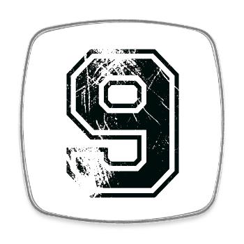 Nummer 9 Team Football Baseball Basketball University - Viereckiger Kühlschrankmagnet - Weiß - Vorne