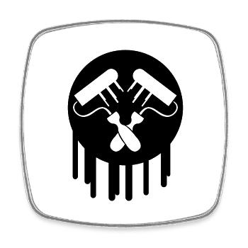 Maler Symbol - Viereckiger Kühlschrankmagnet - Weiß - Vorne
