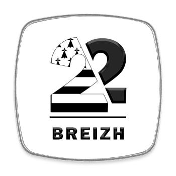 Brittany Côtes-d Armor 22 Breizh - Square fridge magnet - white - Front