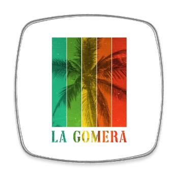 La Gomera Summer Sun Beach Sea Palm Trees - Square fridge magnet - white - Front