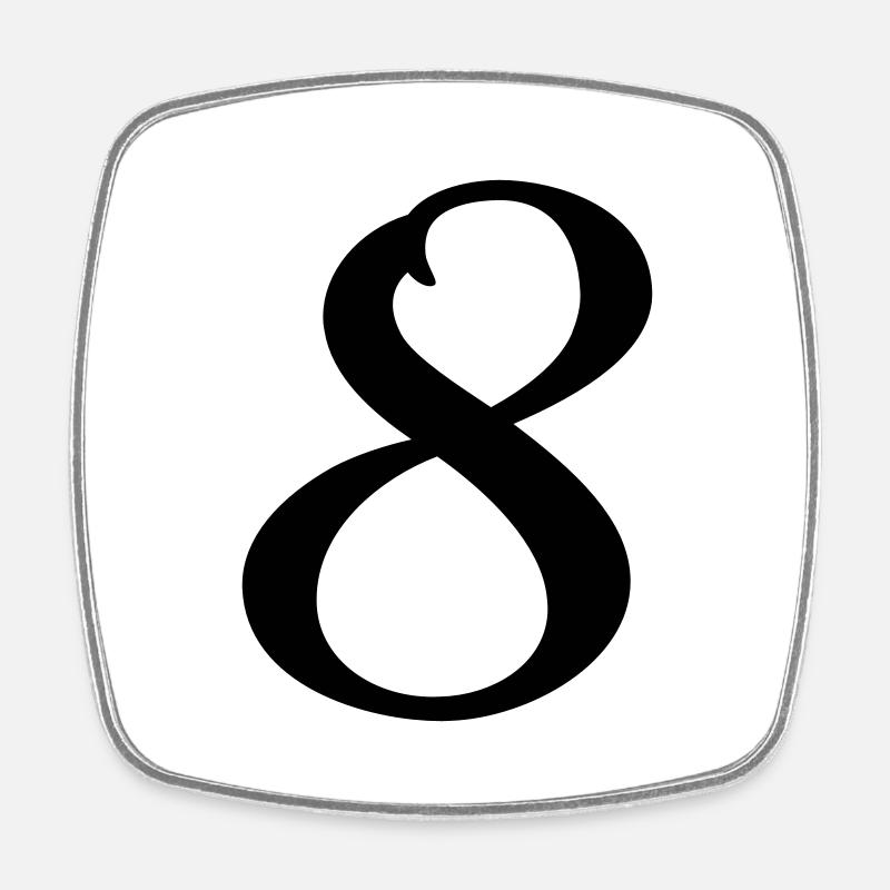 8 - Viereckiger Kühlschrankmagnet - Weiß