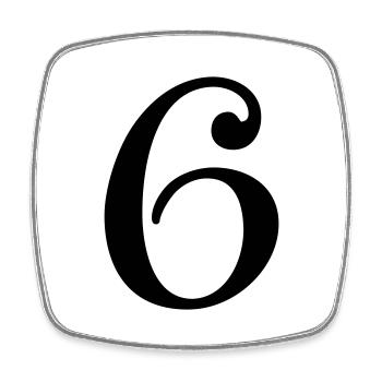 6 - Viereckiger Kühlschrankmagnet - Weiß - Vorne