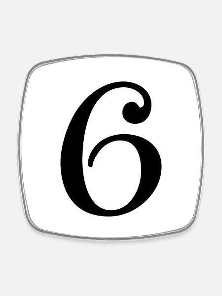 6 - Square fridge magnet - white