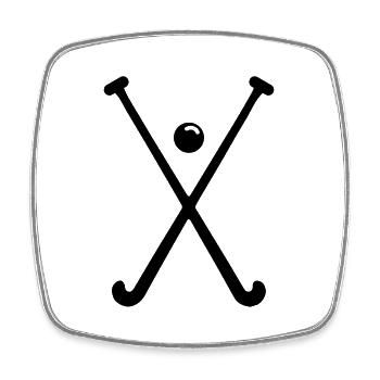 Field Hockey icon icon - Square fridge magnet - white - Front
