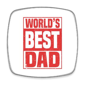 WORLD'S BEST DAD - Viereckiger Kühlschrankmagnet - Weiß - Vorne