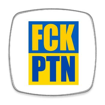 Fck ptn - Square fridge magnet - white - Front