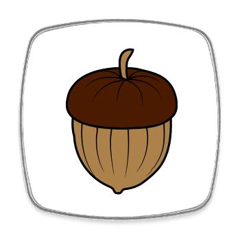 Acorn Nut Design - Square fridge magnet - white - Front