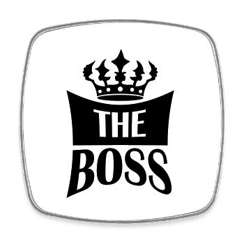 The Boss Crown - Square fridge magnet - white - Front