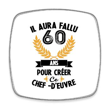 60 ans anniversaire 60 anniversaire cadeau 60 ans - Magnet carré - blanc - Devant