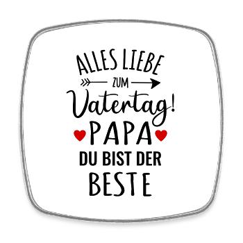 Vatertag bester Papa Vater gratulieren Glückwunsch - Viereckiger Kühlschrankmagnet - Weiß - Vorne