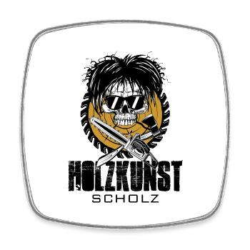 Holzkunst Scholz Offiziell - Viereckiger Kühlschrankmagnet - Weiß - Vorne