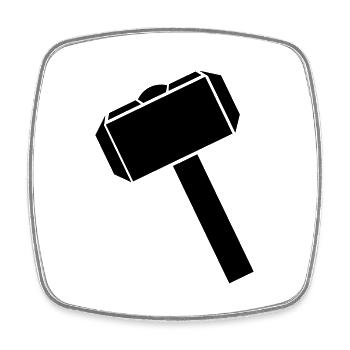 Hammer - Viereckiger Kühlschrankmagnet - Weiß - Vorne