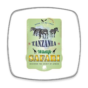 Zebras Wildlife Safari Tanzanie Afrique Aventure - Magnet carré - blanc - Devant