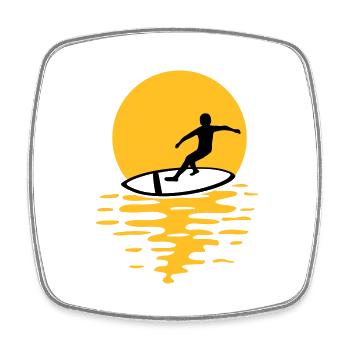 Sonne Abend Surfer - Viereckiger Kühlschrankmagnet - Weiß - Vorne