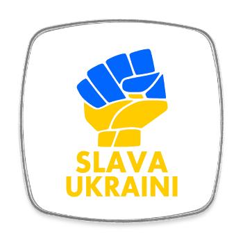 Slava ukraini - Viereckiger Kühlschrankmagnet - Weiß - Vorne