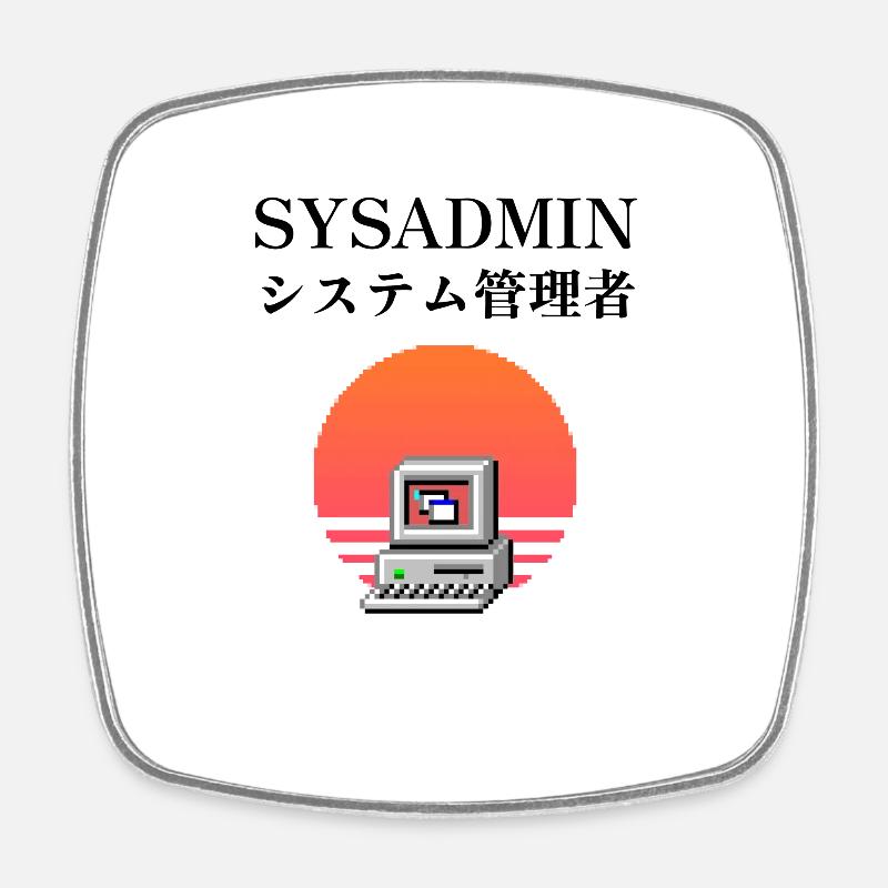 Sysadmin-| システム管理者 | Dampfwelle - Viereckiger Kühlschrankmagnet - Weiß
