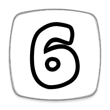 6 - Viereckiger Kühlschrankmagnet - Weiß - Vorne