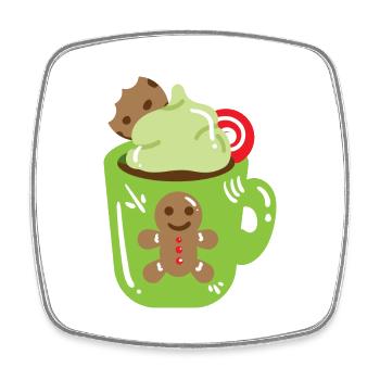 Mug de Noël - Magnet carré - blanc - Devant