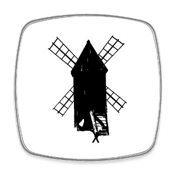 Alte Windmühle Oland Schweden Sverige - Viereckiger Kühlschrankmagnet - Weiß - Vorne