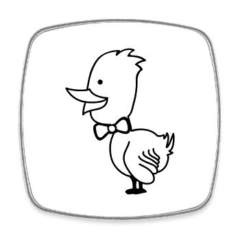 Duck - Square fridge magnet - white - Front
